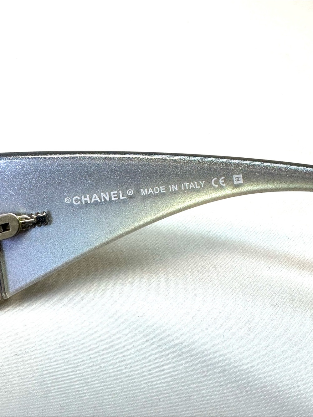 CHANEL CC Crystal Shield Sunglasses Rare Vintage Gradient Lenses w/ COA - Picture 12 of 17